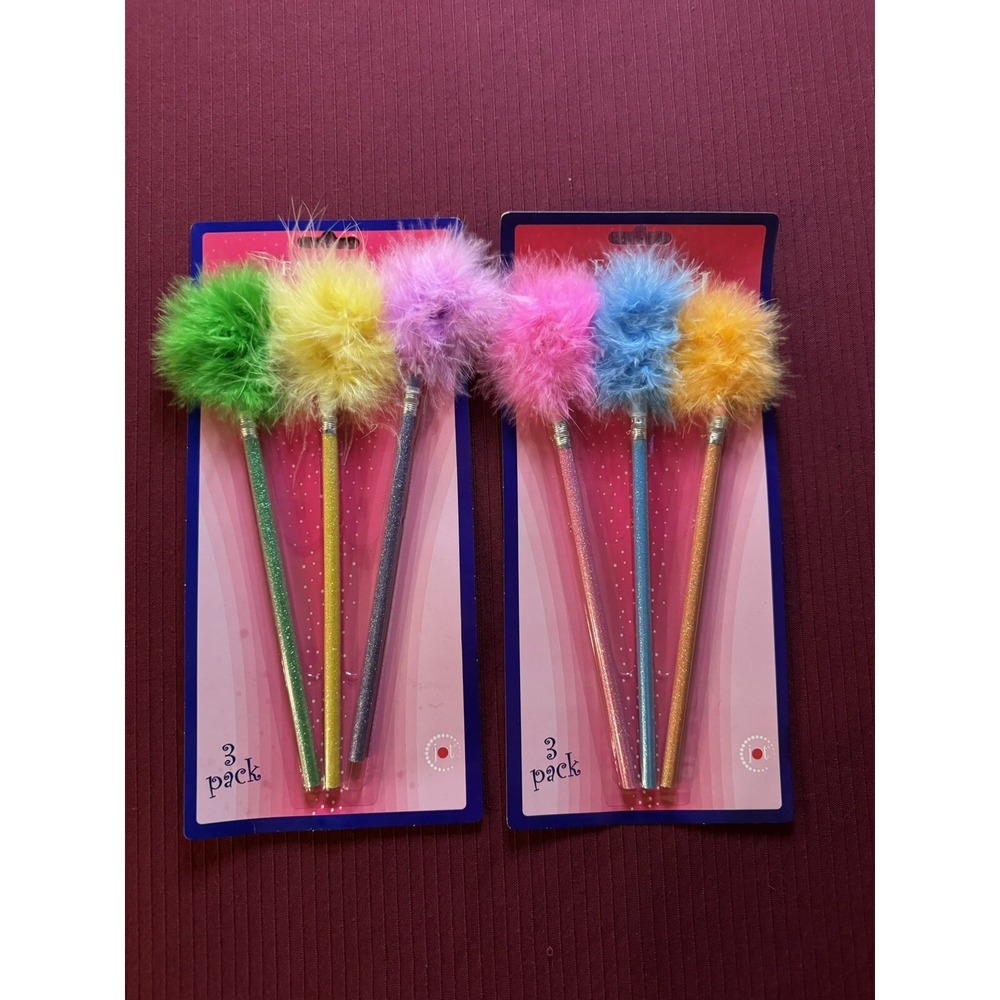 Lot Of 2 Packs Of Y2K Jot Pencils Sparkly Feather Colorful School Supplies